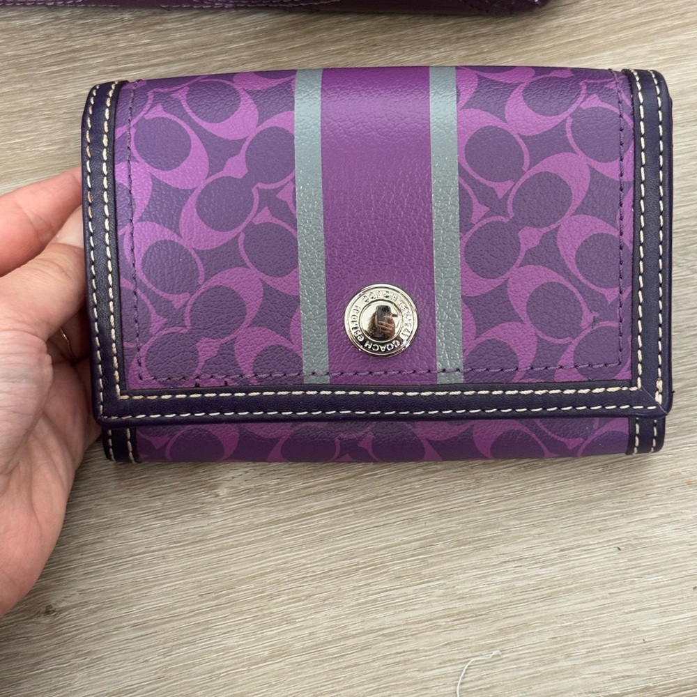 Coach RARE Purple Leather Tote + 5 Matching Accessories | Collector Set - Picture 10 of 16